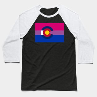 Colorado LGBTQIA2+ Bi Flag Baseball T-Shirt